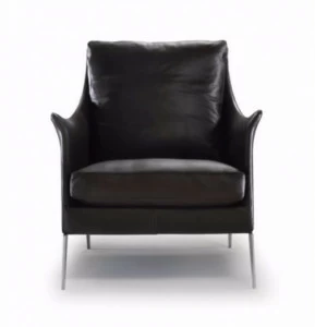Flexform Кожаное кресло с подлокотниками Boss