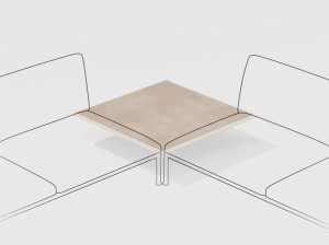 Низкий садовый стол из керамогранита