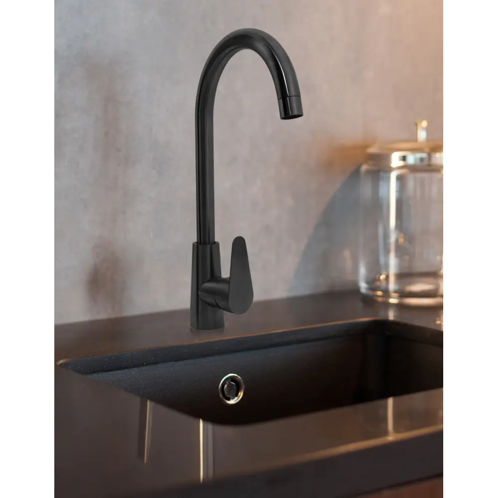 Смеситель для кухни Konsensa 1NI-KS8001 общая высота 36.5 см цвет черный STLM-2020535 - Вид №6