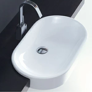 OV06437001 Полувстраиваемая раковина консольная 50 см белая Disegno Ceramica OVO