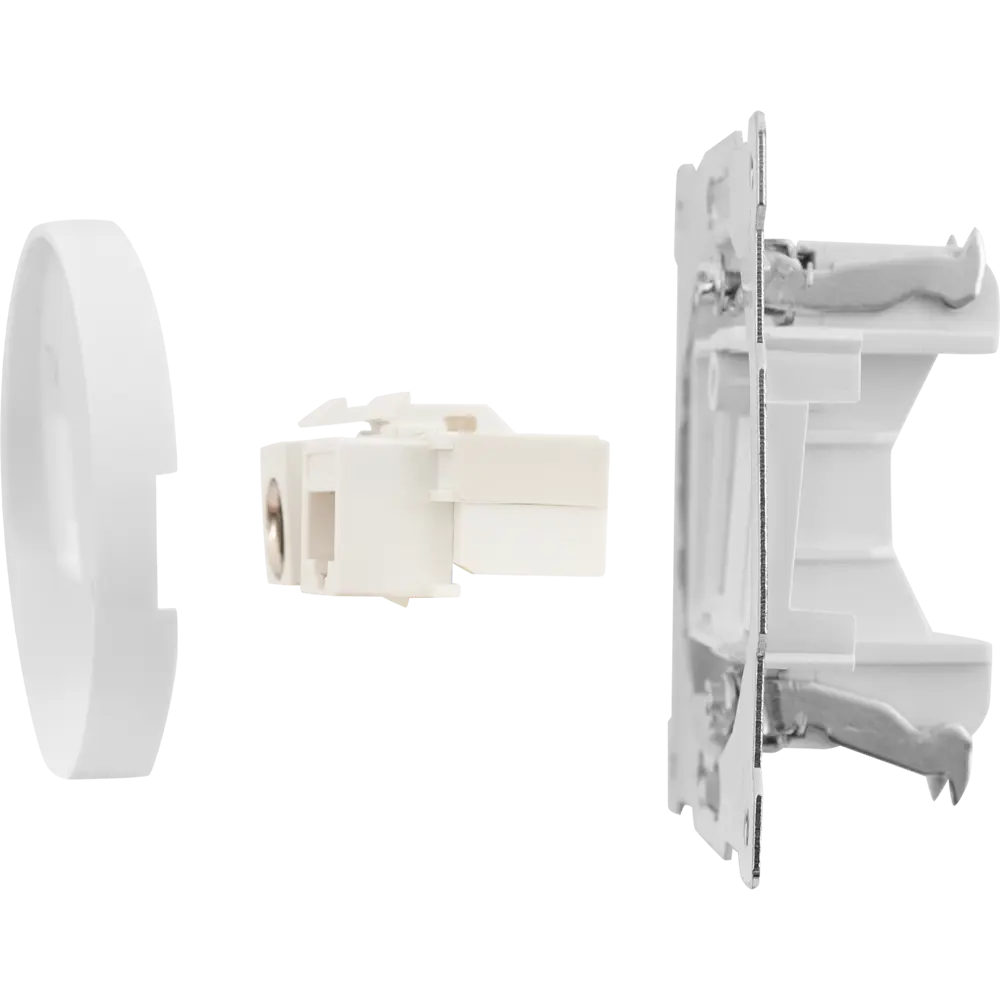 Розетка двойная антенна/компьютер TV/RJ45 кат.5e встраиваемая Onekeyelectro 1E20811300 цвет белый Florence STLM-2181027 - Вид №4