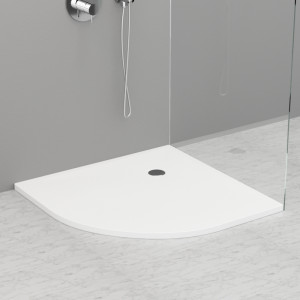 704916 Душевой поддон угловой из акрила h3 с антислипом белый в комплекте с сифоном, цвет Белая глазурь Kerasan DOCCIA Италия