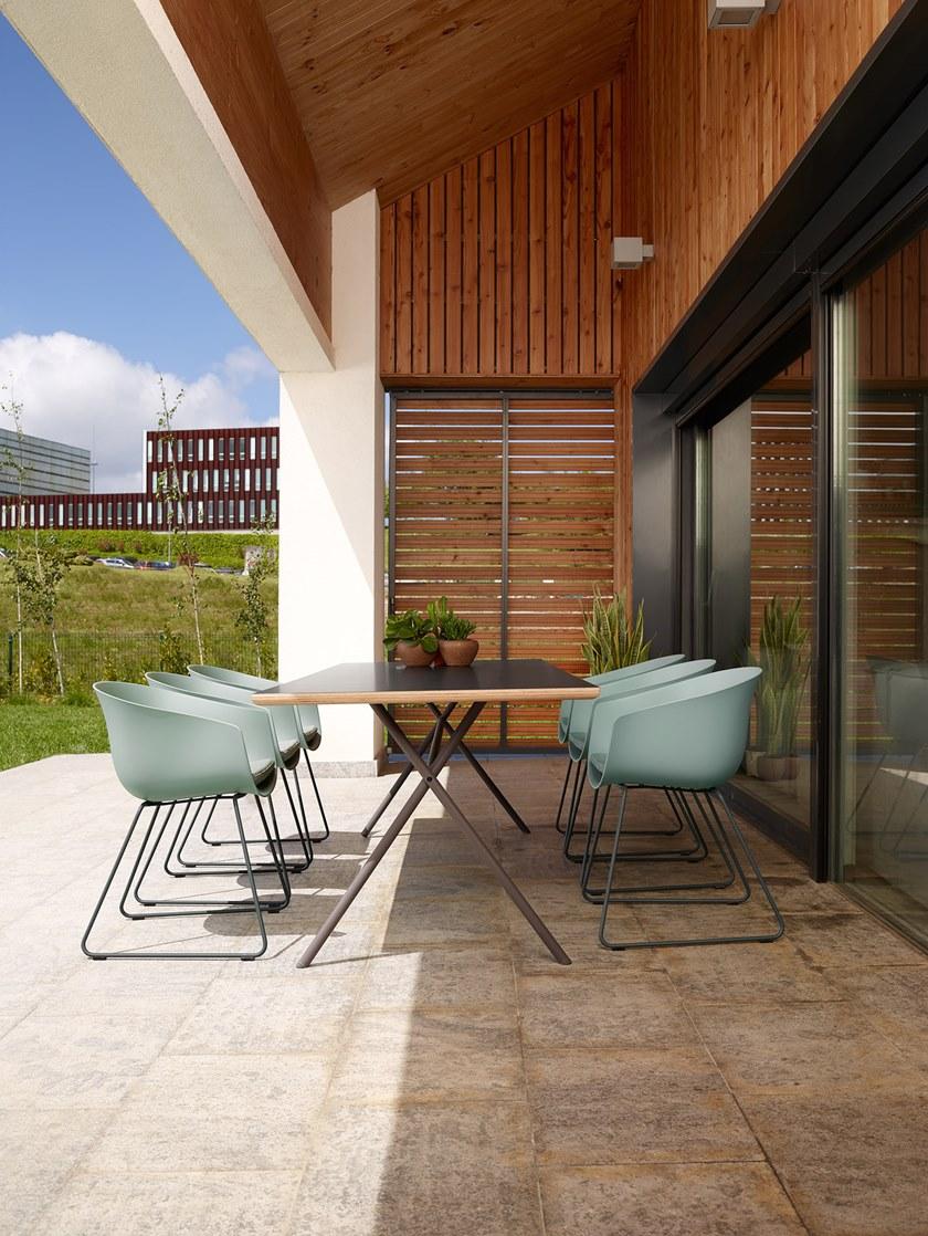 ONDARRETA Тканевый стул на санках с подлокотниками Bai sun-id-1516532 - Вид №7