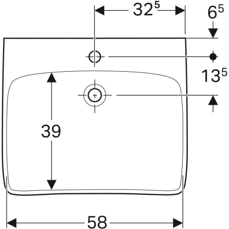 258567000 Раковина Geberit Renova Comfort, безбарьерная Geberit  - Вид №13
