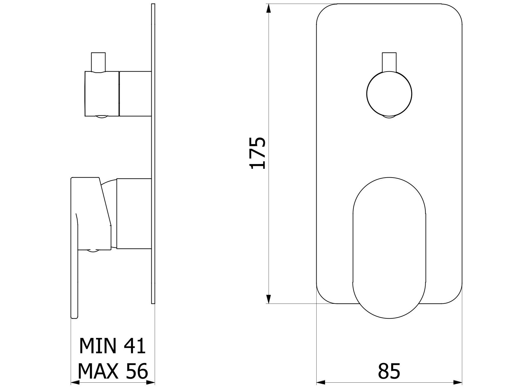 Встраиваемый смеситель для душа с переключателем IB K2 ARCH-00091250 - Вид №7
