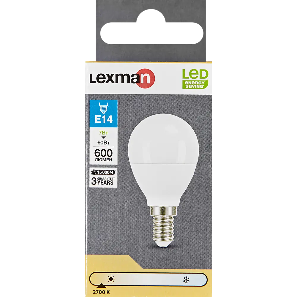 Лампа светодиодная Lexman P45 E14 175-250 В 7 Вт матовая 600 лм теплый белый свет 82991555 STLM-2069795  - Вид №4