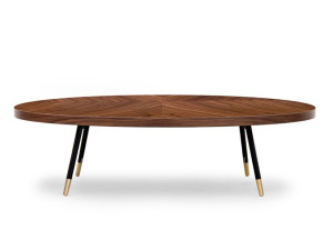 Деревянный овальный журнальный столик