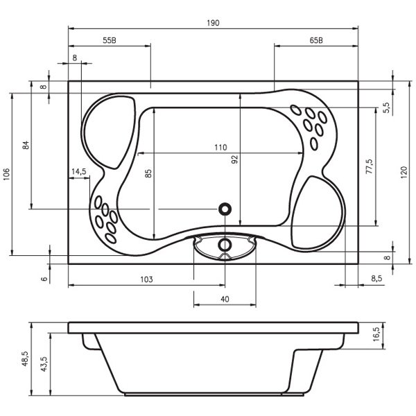 BZ4200500000000_top1 Гидромассажная ванна Riho Claudia Santreyd - Вид №3