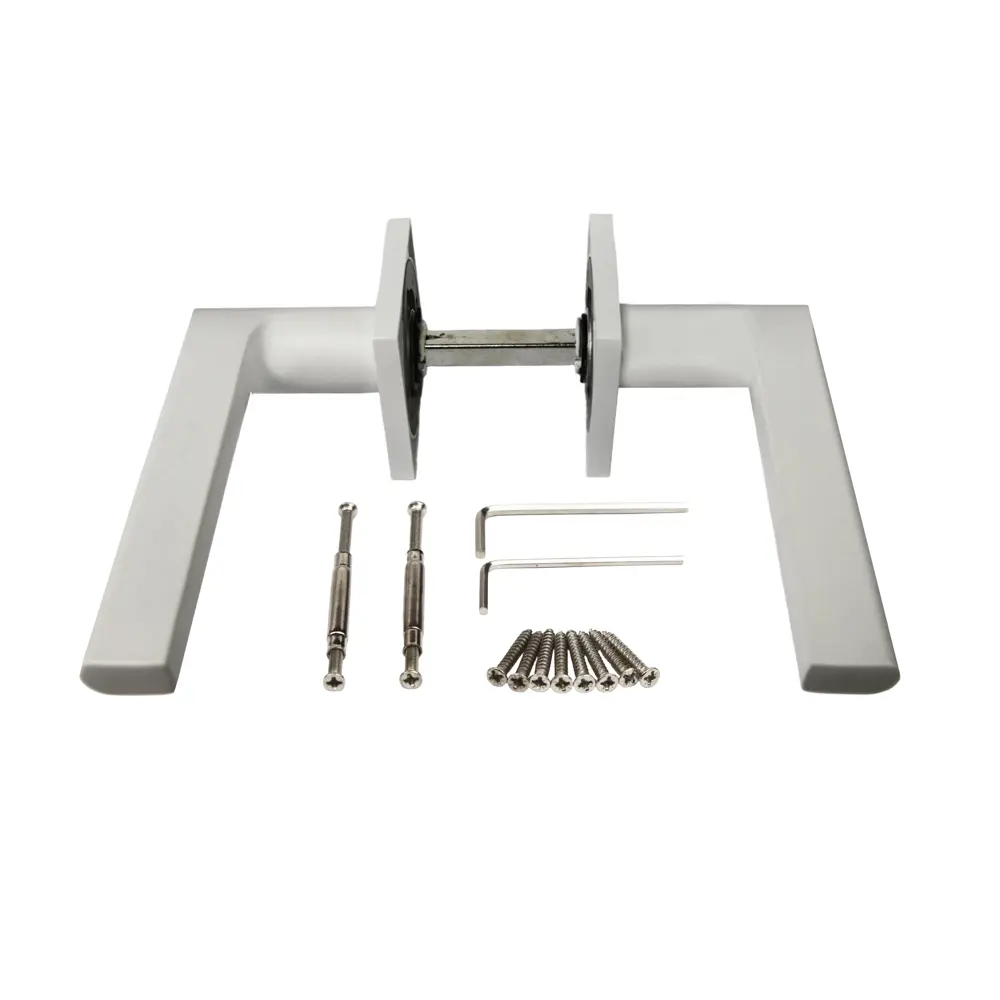 Дверная ручка на розетке KREAFORTA Паудер без запирания цвет белый STLM-2198448 - Вид №2