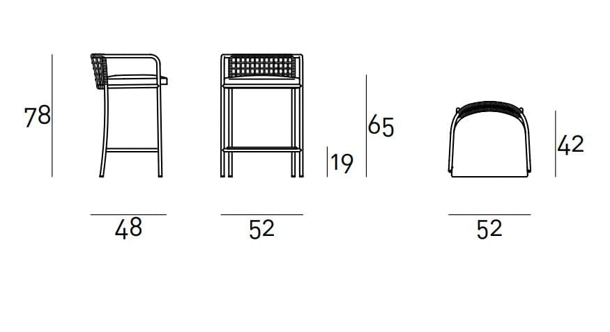 Стальной высокий стул Living Divani кафе ARCH-00135981 - Вид №9
