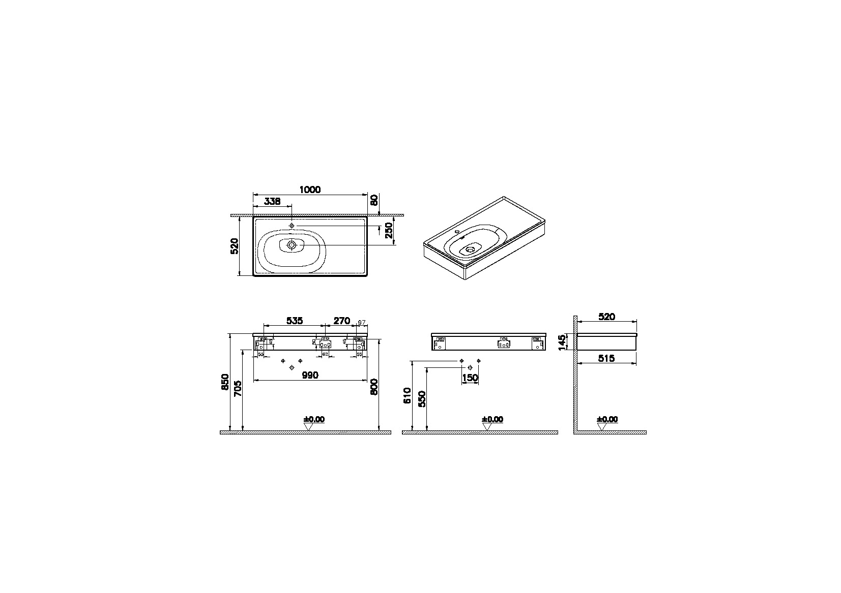 64085 Раковина Vitraglobal Equal - Вид №1