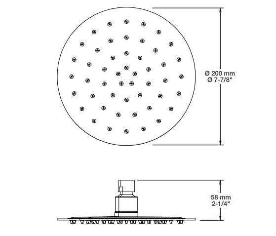 Круглая потолочная душевая головка из нержавеющей стали BARIL TET-0813-01 ARCH-00084699 - Вид №2