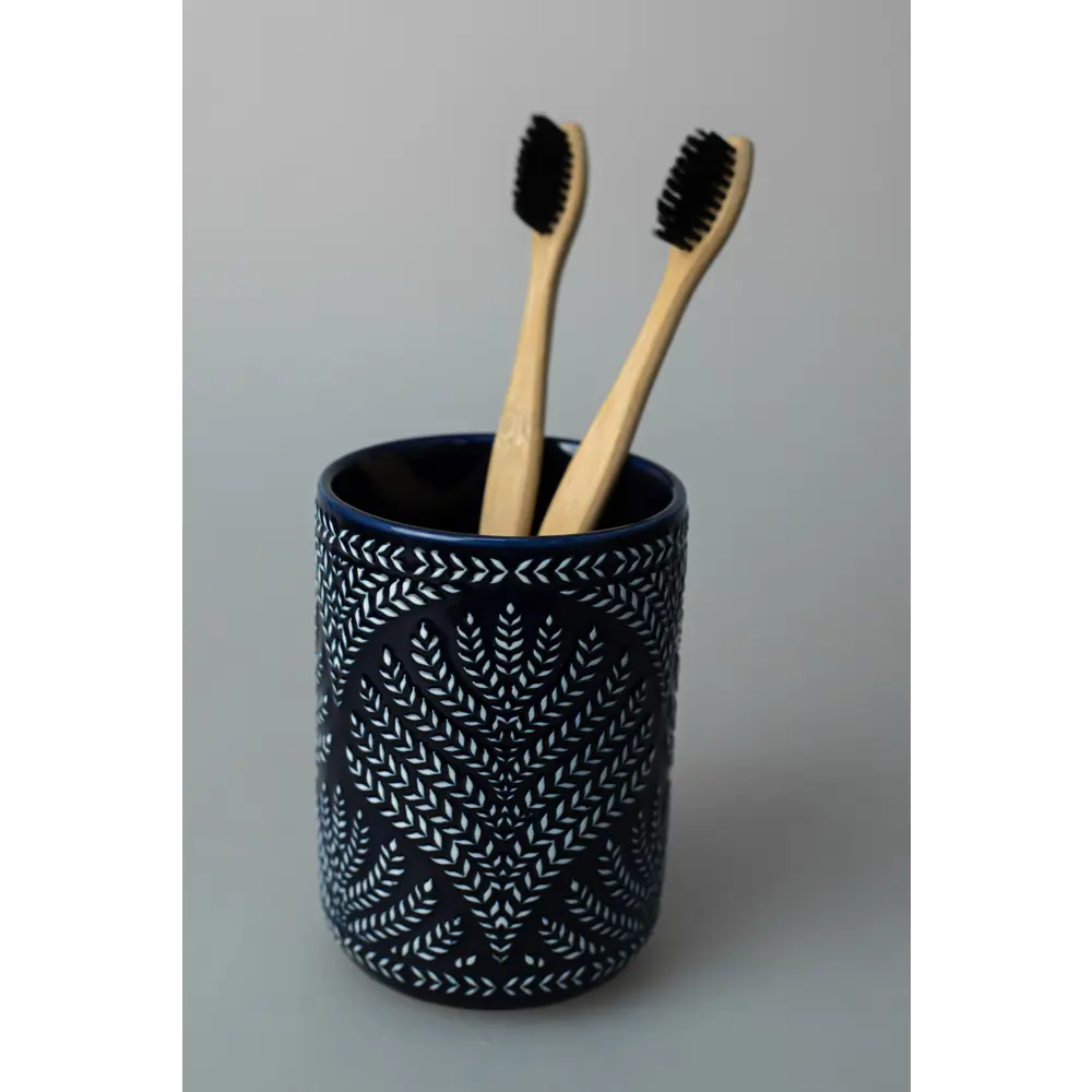 Стакан для зубных щёток Proffi Home Aegean керамика цвет синий STLM-2131081 - Вид №5