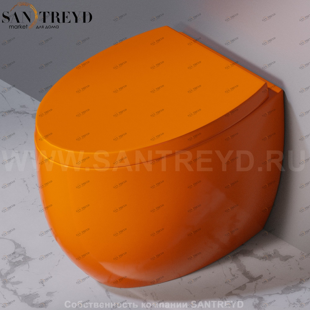 S541T0R0V6.114 Приставной унитаз напольный Оранжевый A. e T. Italia OVAL Италия AeT ITALIA