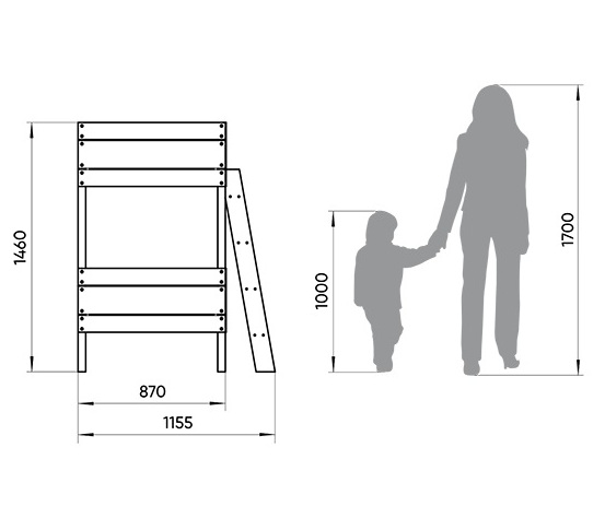 Кровать-чердак Home basic M 80х160 см белая, серая ELLIPSE ELLIPSE HOME 351770 Белый;серый Santreyd  - Вид №2