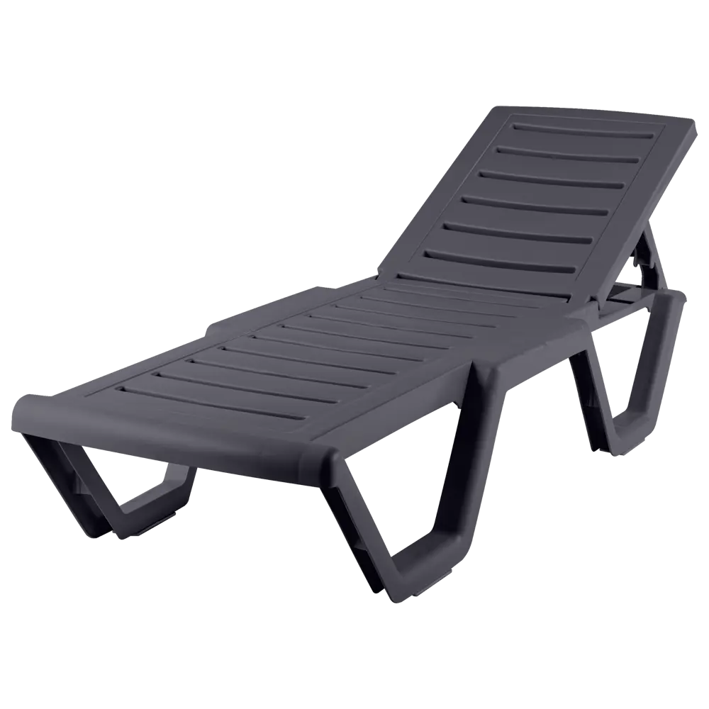 Шезлонг Атлант 184x62x33 см пластик цвет графит Santreyd STLM-2037381 - Вид №1