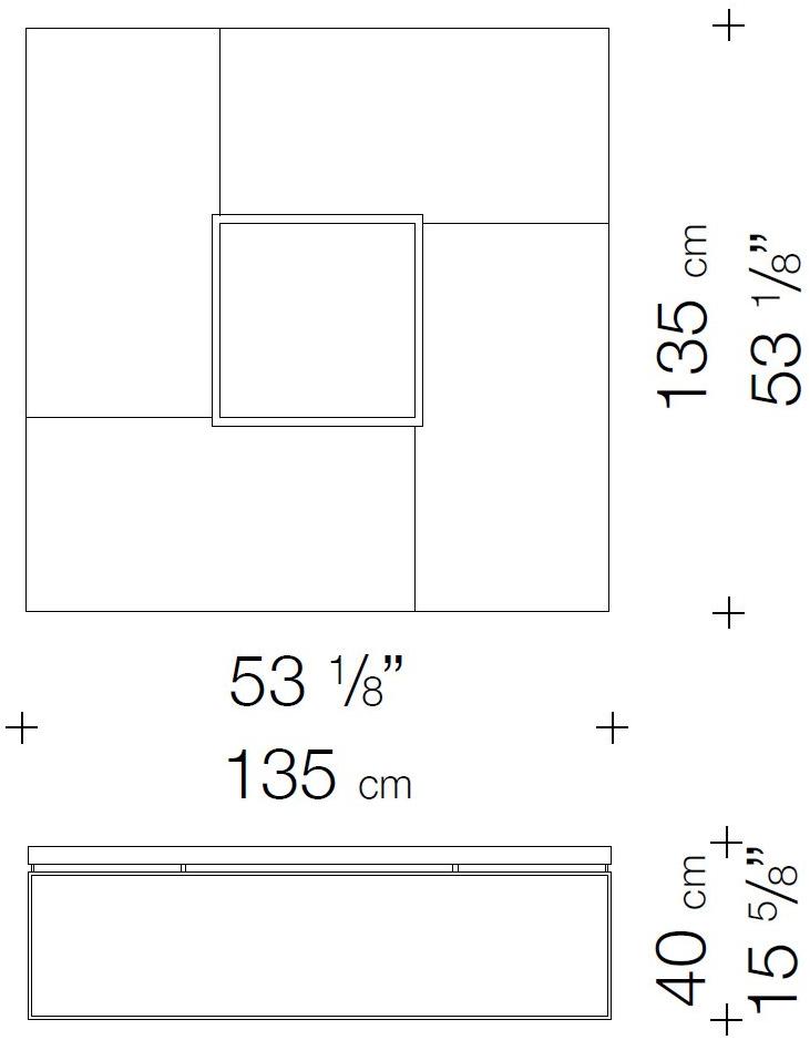 Garbarino Низкий квадратный журнальный столик из дуба Graphic Gra 6 - Вид №2