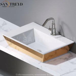 L291250 Подвесная раковина настенная прямоугольная A. e T. Italia PRISMA золотая