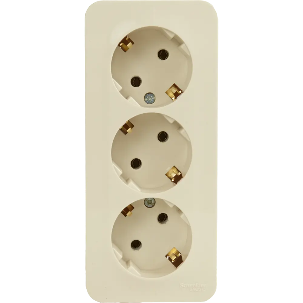 Розетка тройная накладная Schneider Electric Blanca с заземлением цвет бежевый 86720969 STLM-2171643 SYSTEME ELECTRIC