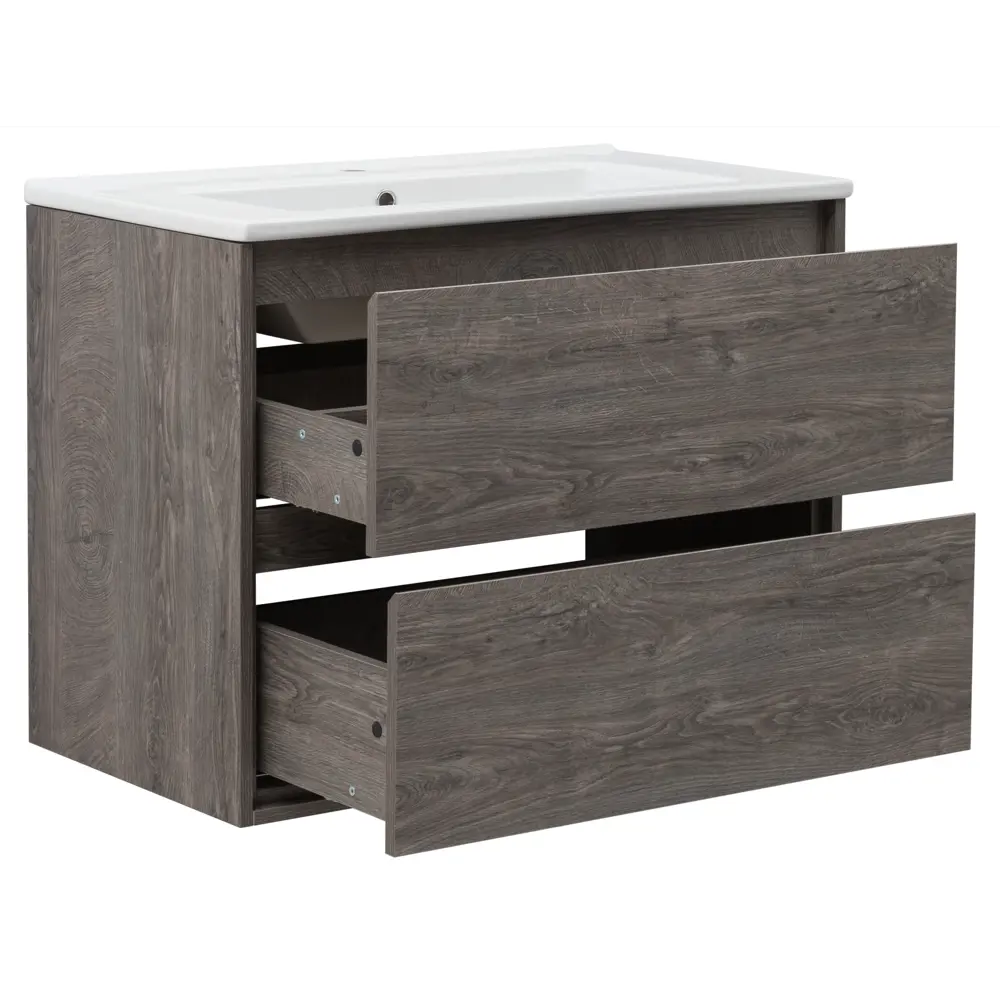 Тумба под раковину KONSENSA Мокка 2.0 подвесная 85 см цвет серый дуб STLM-2001532 - Вид №6