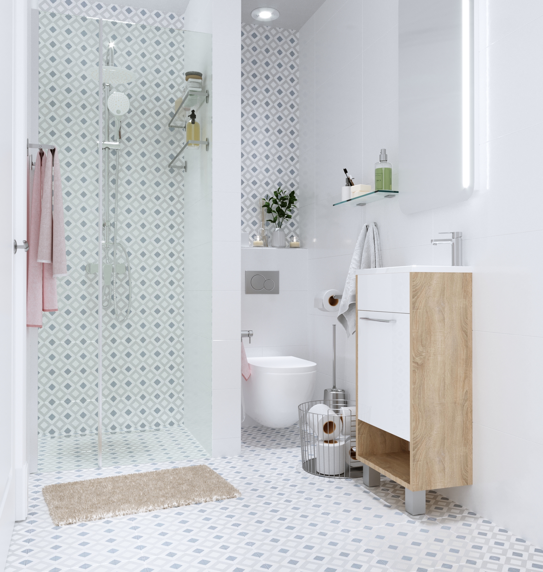 У85922 Тумба с раковиной Lira 40Н 1д. Дуб Сонома 1 Marka Lira - Вид №1