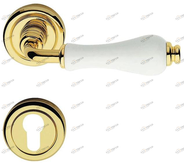 LINEA CALI' Латунная ручка в классическом стиле с накладкой Dalia sun-id-1402332