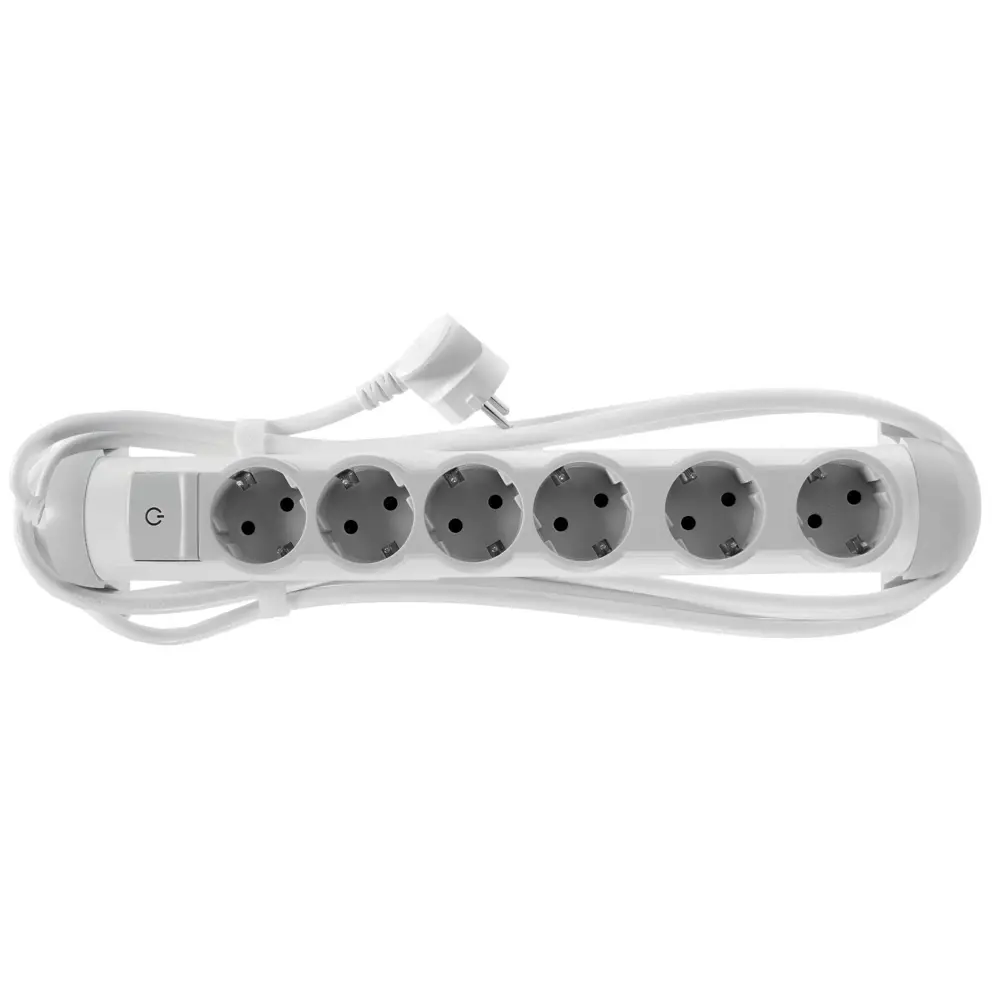 Удлинитель с заземлением Legrand 6 розеток 3 м, цвет серый STLM-2084944 - Вид №1