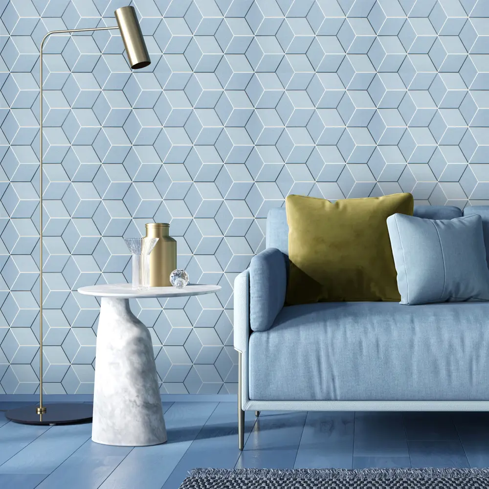 Обои виниловые Призма голубые 0.53 м 034-01 Santreyd STLM-2027532 - Вид №3