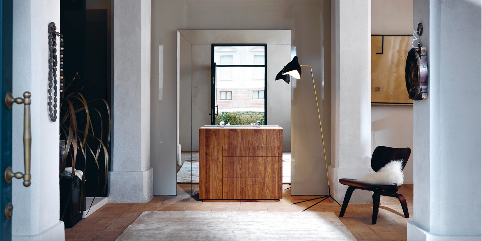 Комбинация ванной комнаты T08 в отделке Full 100 Milltek / 10 Noce Americano MILLDUE TOUCH TOUCH08 - Вид №1