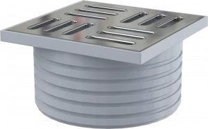 Горловина сливного трапа, решетка 105×105 мм нержавеющая сталь для APV26, APV26C