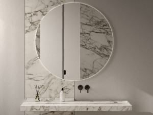 Прямоугольный подвесной умывальник из мрамора Арабескато