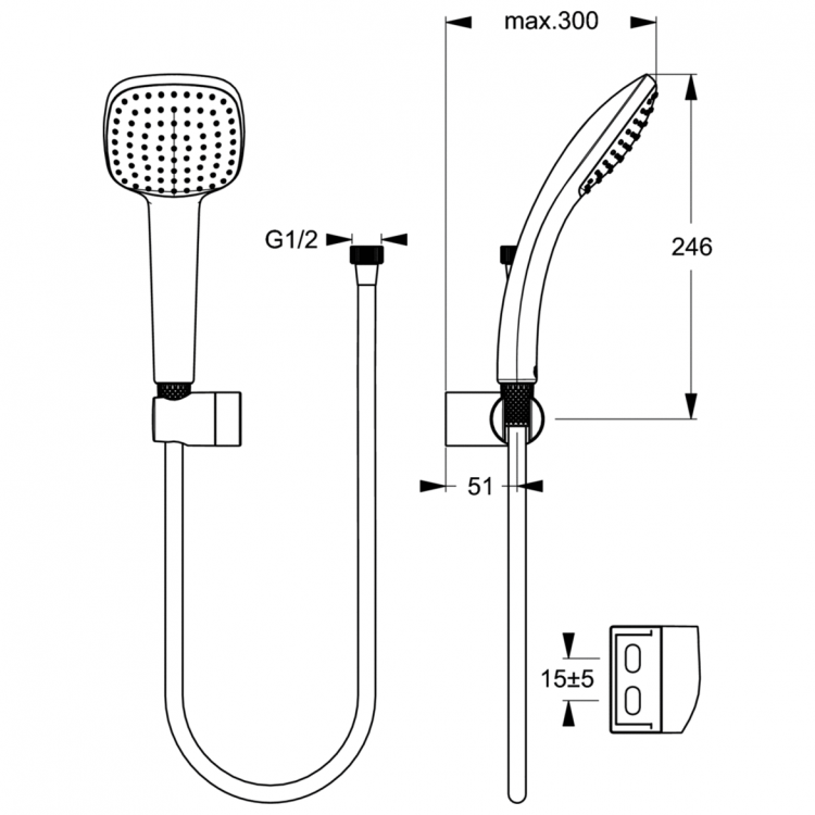 B0019AA Душевой комплект Ideal Standard IDEALRAIN CUBE  - Вид №1