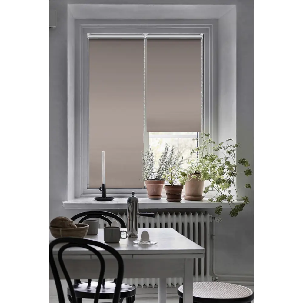 Штора рулонная блэкаут Эскар 60x160 см темно-бежевая Fossil 5 BLACKOUT STLM-2192994 - Вид №1