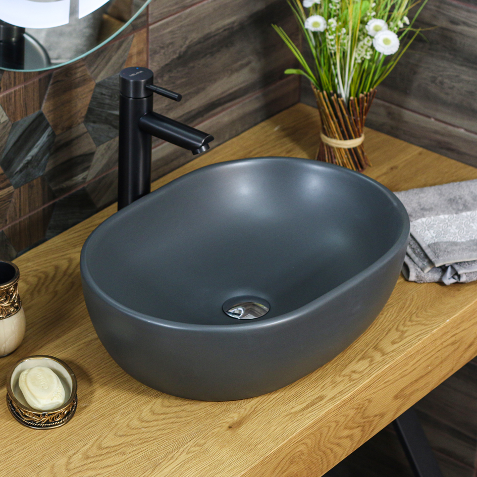 Накладная раковина melana mln-320311mdg матовая темно-серая 320311MDG-805