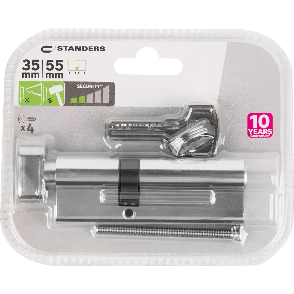 Цилиндр Standers TTAL1-3555CR с вертушкой и ключами, хромированный 82625280 STLM-1532409 - Вид №4