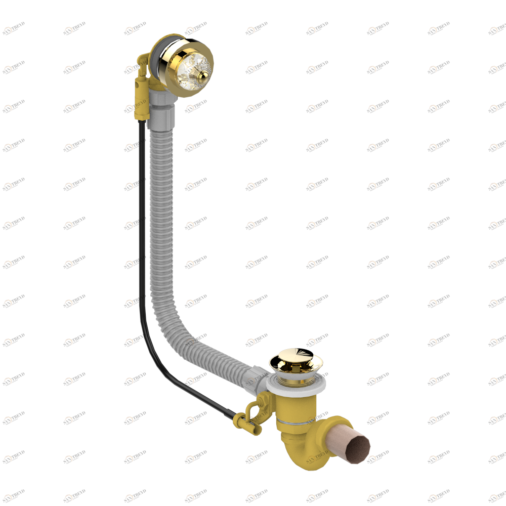 U1K-300 Перелив для ванны - модель THG Thg-paris Mandarine cristallia diamant Покрытие PVD золотистый цвет U1K-300 CAT.F