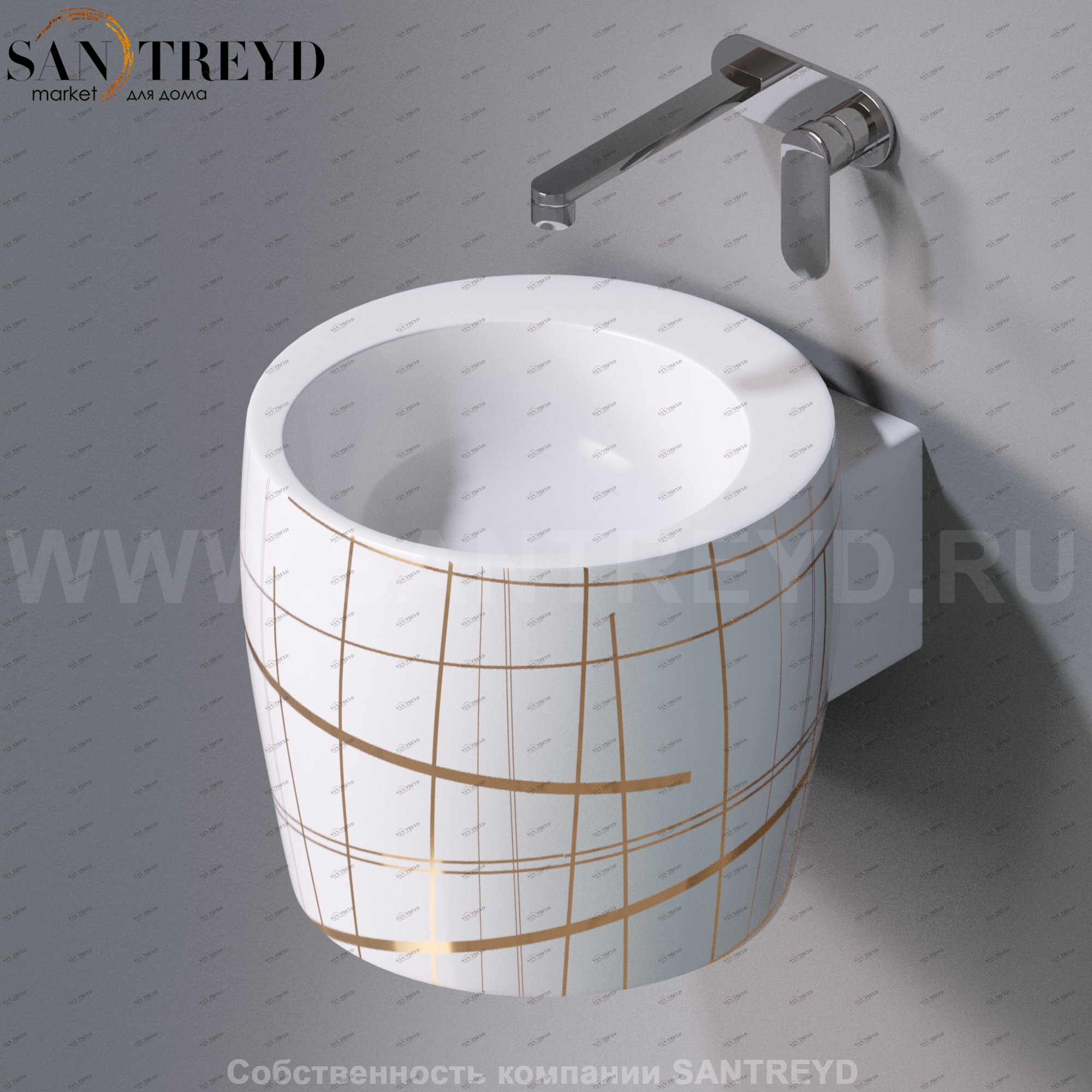 L102T0R0V1.415G Подвесная раковина настенная круглая A. e T. Italia SPOT белая AeT ITALIA TOTEM