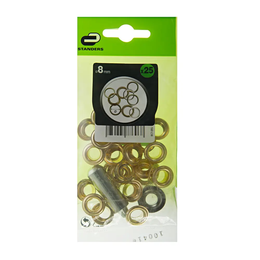 Люверсы с инструментом для установки Standers 8 мм, золото, 25 шт STLM-2130617 - Вид №1