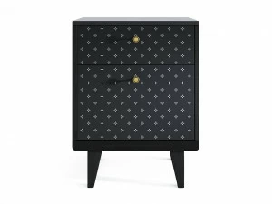 Прикроватная тумбочка дизайнерская с рисунком черная Thimon THE IDEA  210293 Черный