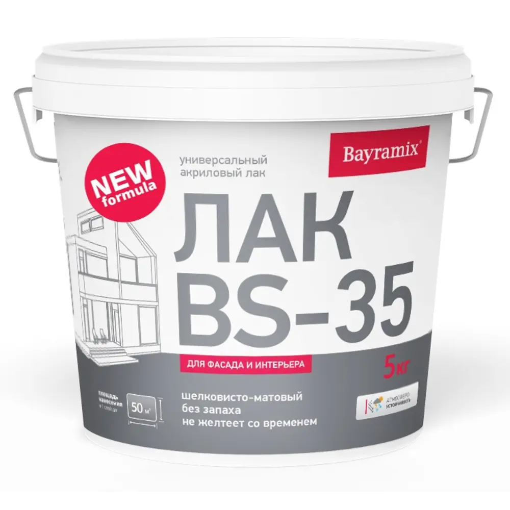 Акриловый лак Bayramix BS 35 Универсальный 5 кг - прозрачное защитное покрытие 89381841 STLM-1477903