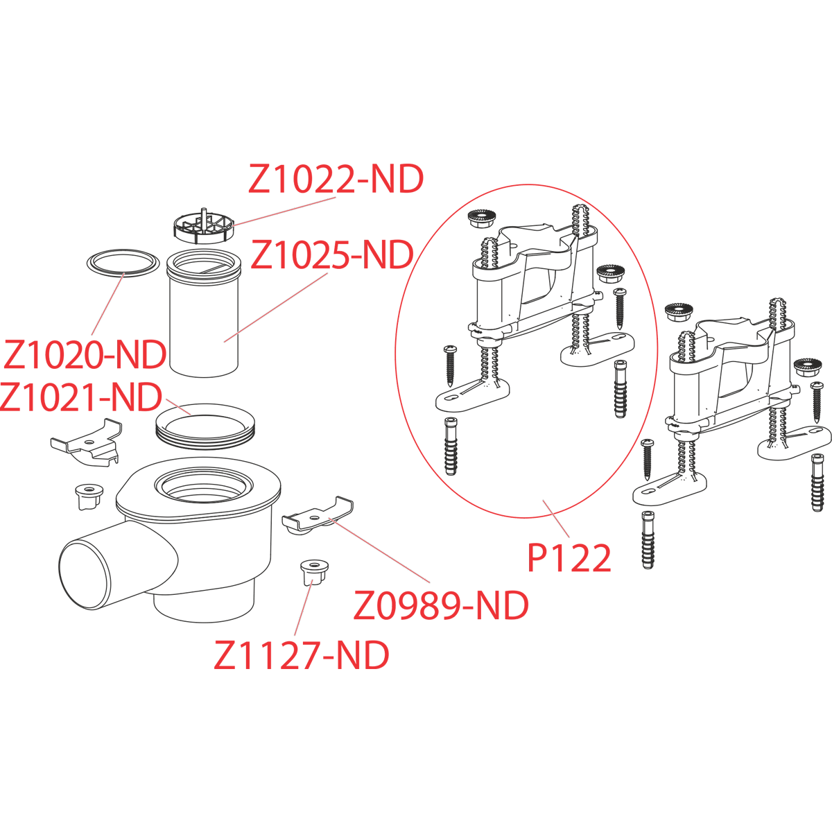 Сифон DN50 и комплект регулируемых ног ALCAPLAST APZS12 - Вид №2
