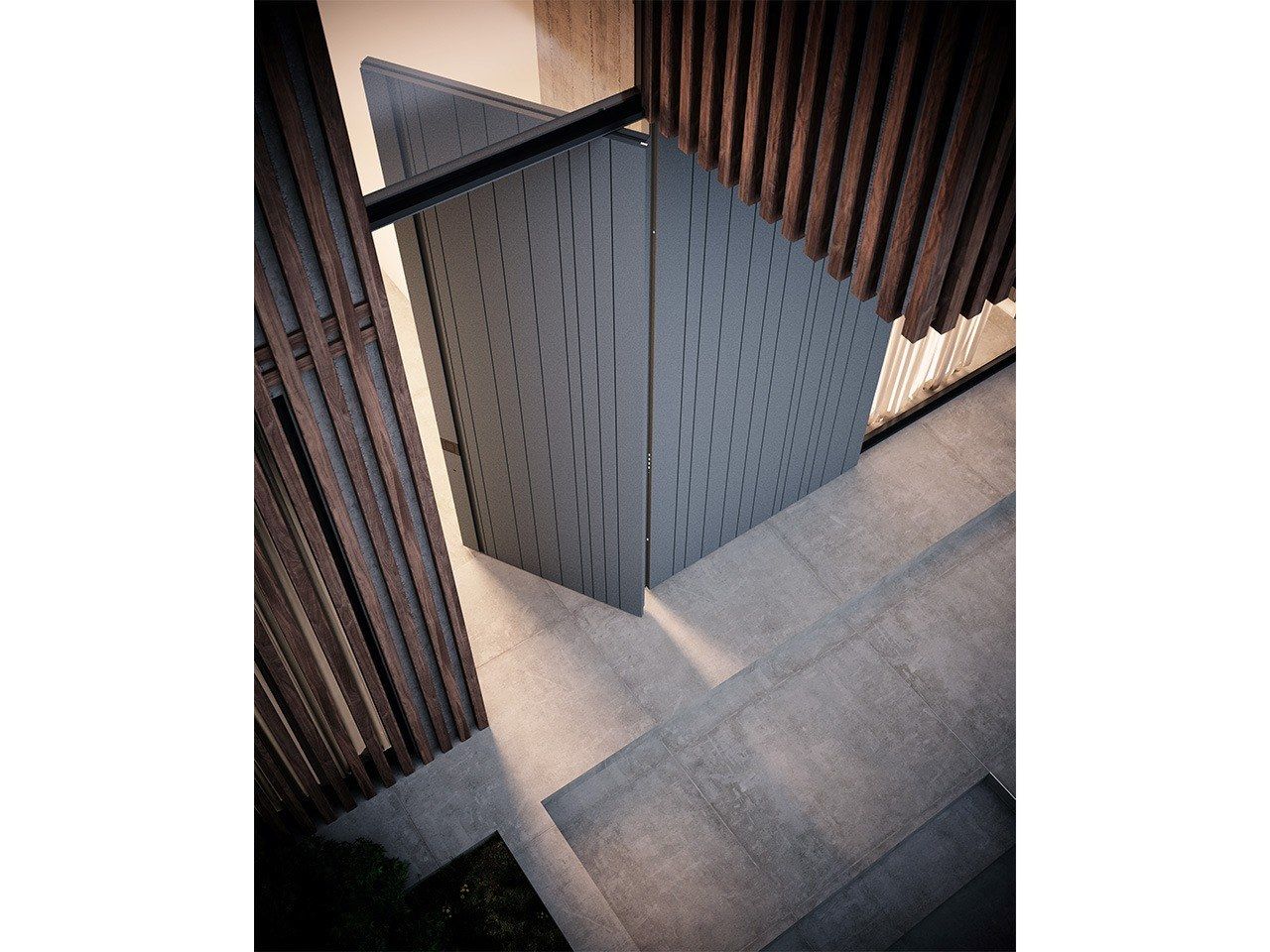 Наружная алюминиевая бронированная дверная обшивка Oikos Skydoors-вертикальные горизонты ARCH-00092937 - Вид №4