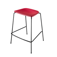 Flint549 Табурет. Табурет на 4 ножки со стальным каркасом, сиденьем из полиамида, кожи или ироко. Et al. Flint