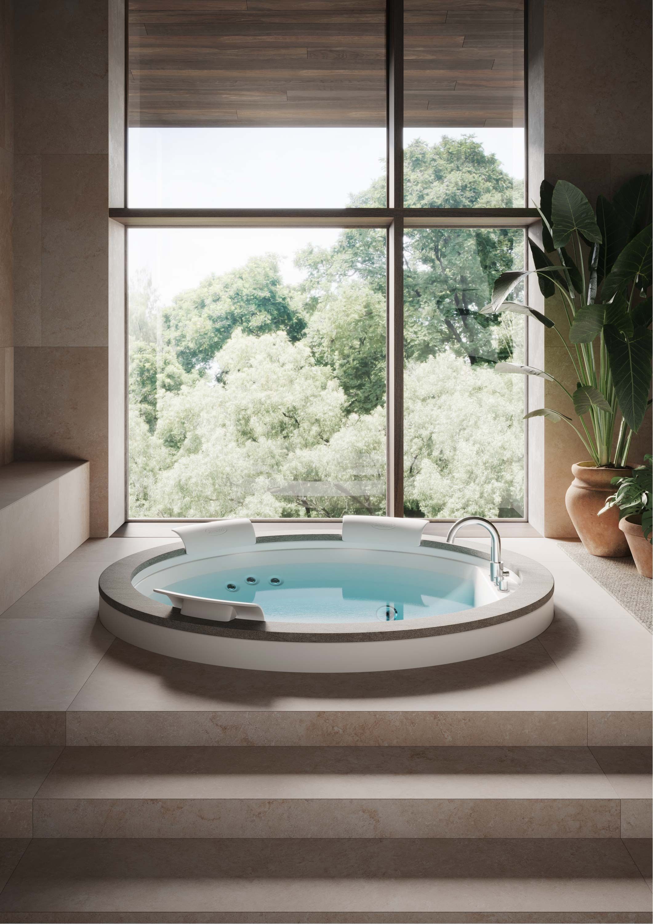 Встраиваемая круглая ванна с гидромассажем Jacuzzi® ARCH-00044321 - Вид №1
