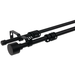 Карниз двухрядный раздвижной Inspire Круг 160-300 см цвет чёрный матовый 81976813 STLM-2208354
