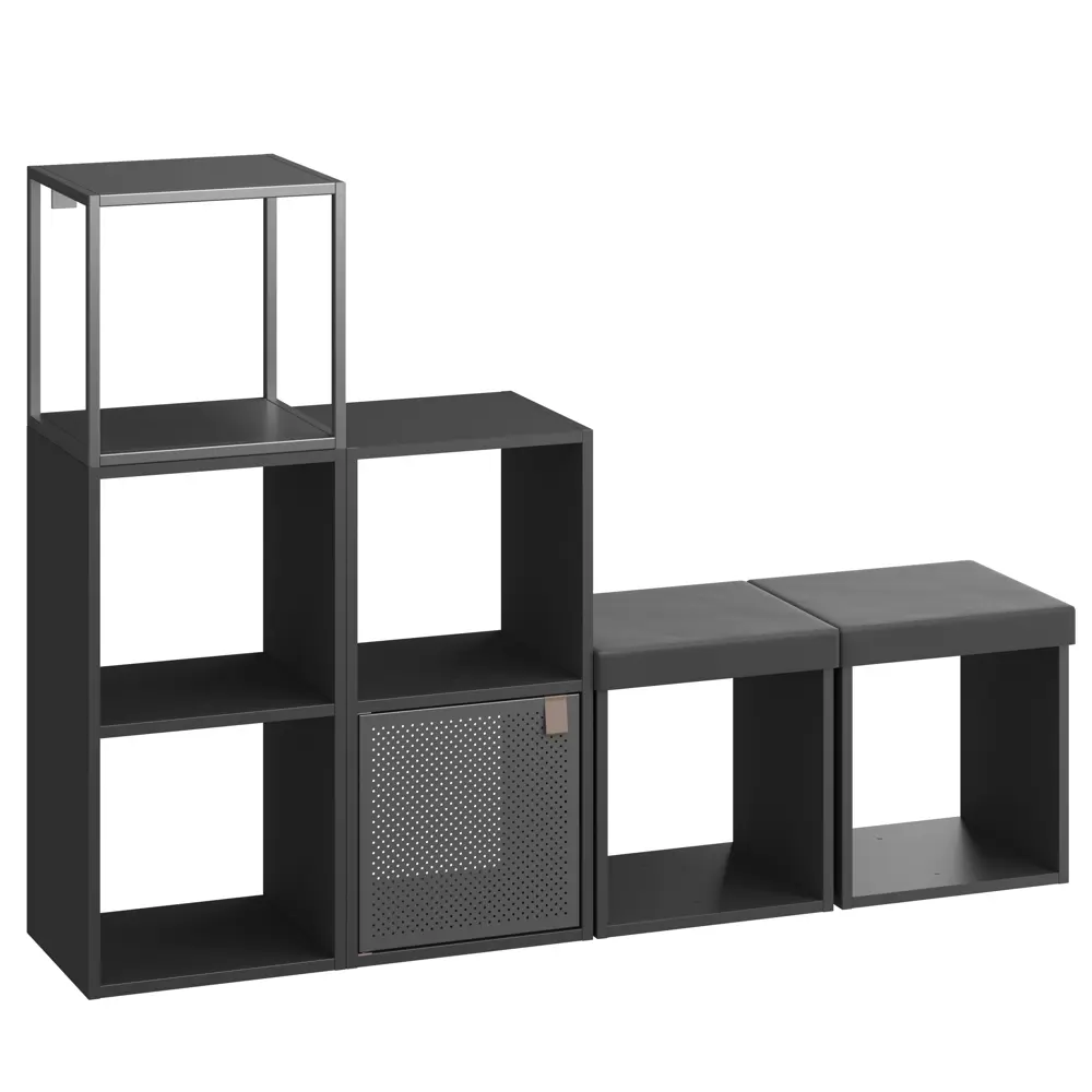 Дверь для стеллажа Spaceo Kub Paris 32x32 см металл цвет черный STLM-2097549 - Вид №2