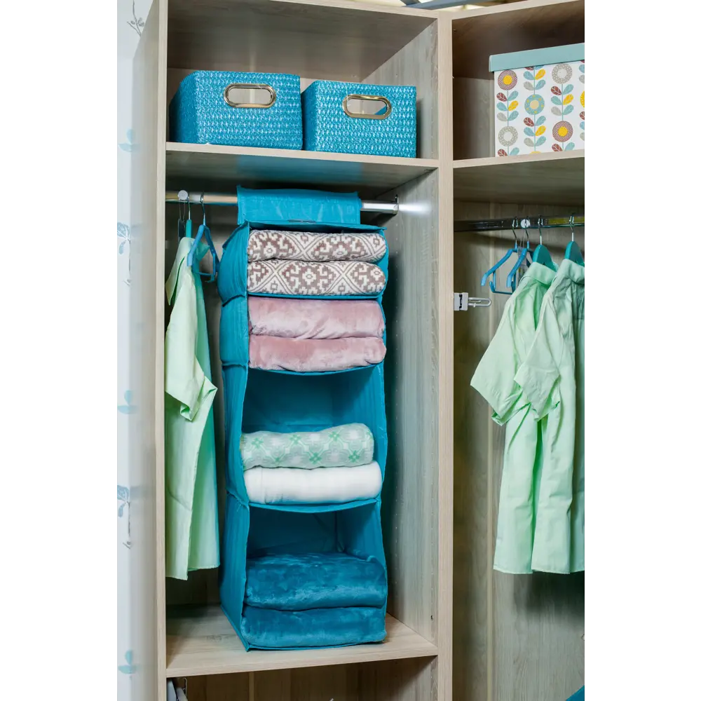 Органайзер подвесной Spaceo 6 полок 30х40х90 см цвет голубой STLM-2051520 - Вид №3