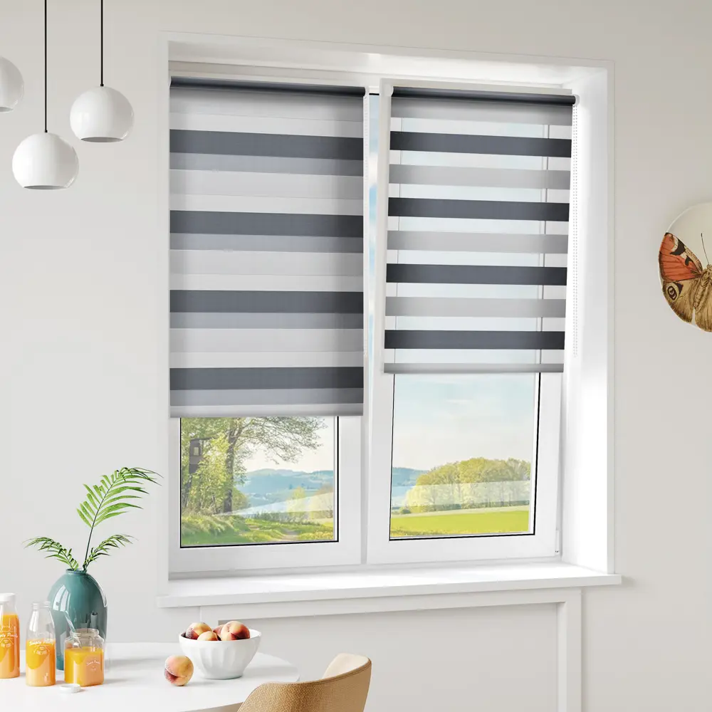 Штора рулонная день-ночь Порто 140x175 см серая MIAMOZA STLM-2139165 - Вид №2