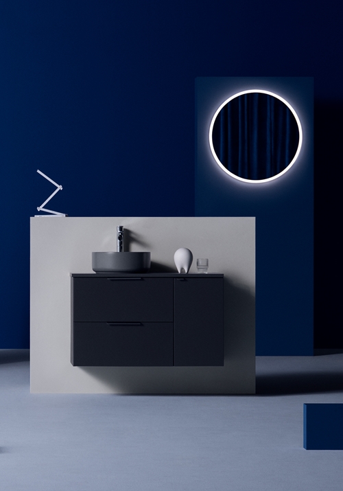 1390506 Шкаф Для Умывальника Форма 600 М Нажатие Бокового Модуля 30 ... Hafa  Антрацитовый  - Вид №1