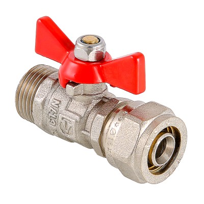 VT.341.N.1604 Кран шаровой с обжимным соединением и наружной резьбой Valtec 16 х 1/2" 